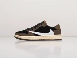 женские кроссовки Nike Air Jordan 1 Low x Travis Scott WMNS Dark Mocha Black / Brown / White