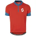 Майка Scott Endurance Q-Zip к/рук fiery red/seaport blue