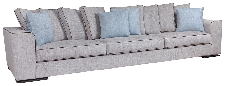Диван Flexform Scott 1L104+1L198*4+1L199*4 frassino tinto wenge, основа и 4 подушки 60*60 - ткань 1003 esino, кант 131; 4 подушки 52*48 - 1002 esino-2