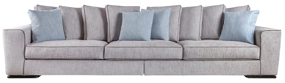 Диван Flexform Scott 1L104+1L198*4+1L199*4 frassino tinto wenge, основа и 4 подушки 60*60 - ткань 1003 esino, кант 131; 4 подушки 52*48 - 1002 esino-1
