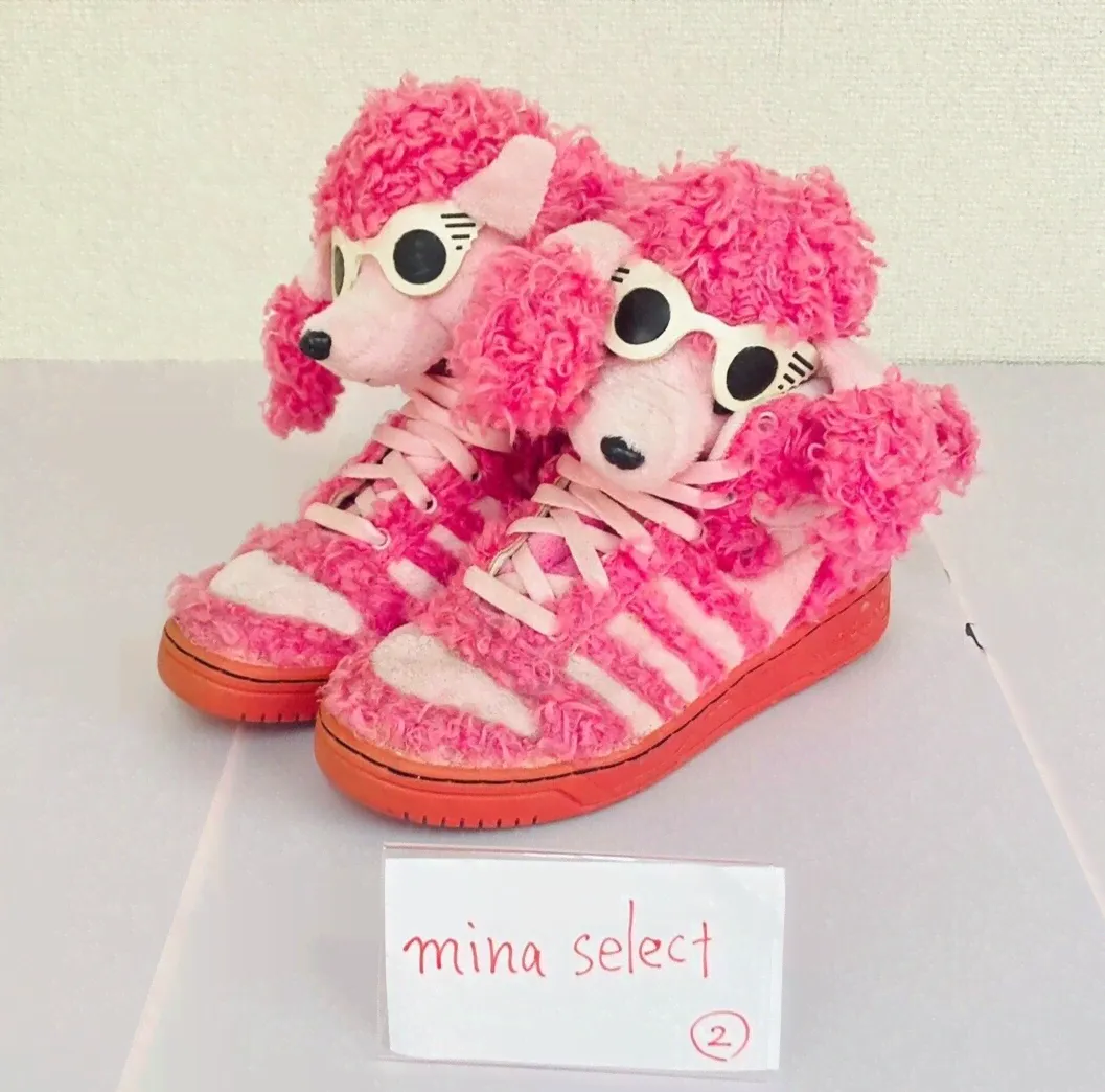 Adidas Jeremy Scott Sneakers Shoes Pink Poodle Dog Size 23.5cm US Size 5.5