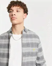 Рубашка в клетку с начесом Lyle & Scott-Серый