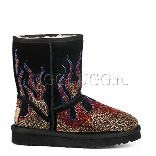 Черные угги в стразах UGG Jeremy Scott Black
